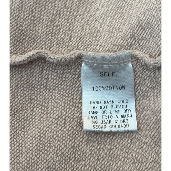 Easel Ladies Medium Pink Oversized LOVE Raw Hem Patches Floral Sweatshirt - Picture 12 of 12